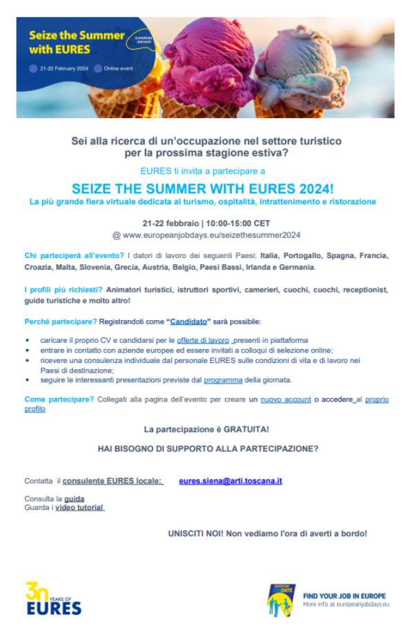Evento Seize the summer with EURES 2024