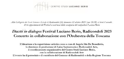 Festival Luciano Berio - 22 ottobre 2023