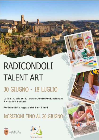 Campi solari 2025: Radicondoli Talent Art - iscrizioni aperte dal 12 giugno 2025 Campi solari 2025: Radicondoli Talent Art - iscrizioni aperte dal 12 giugno 2025