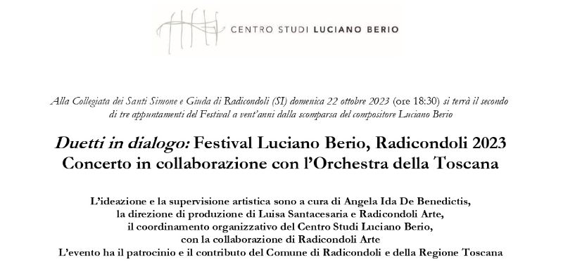 Festival Berio 22 ottobre